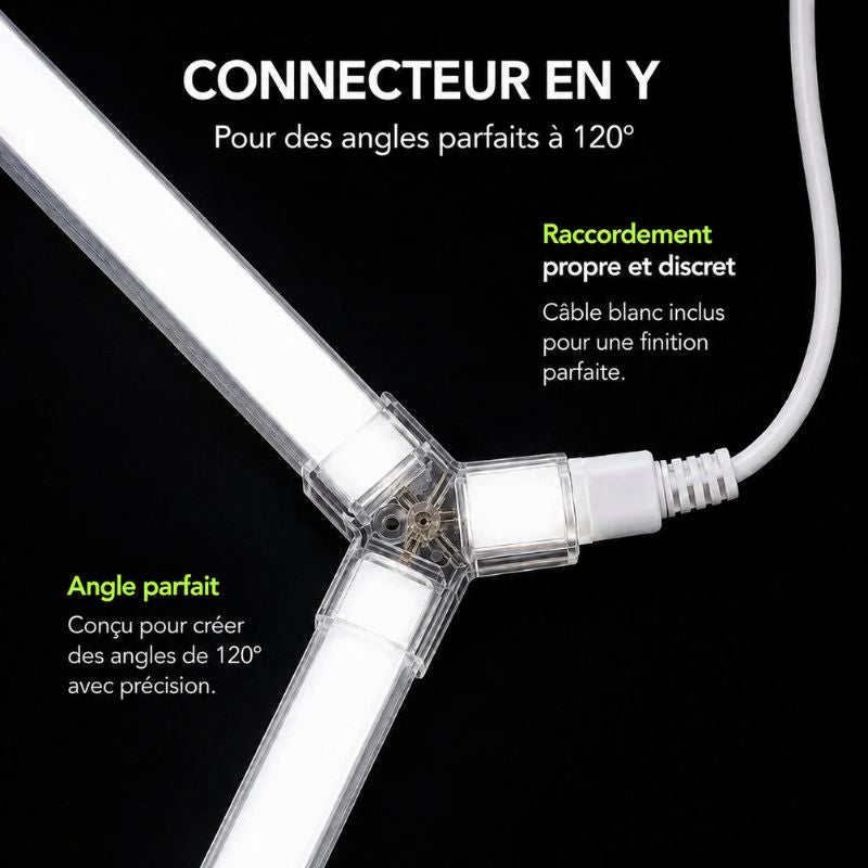 Y-connector with white power cable, discreet connection
