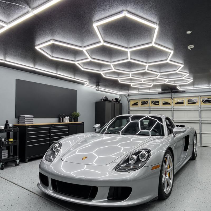 Éclairage LED hexagonal pour garage : combien d'hexagones pour 20, 30 ou 50 m² ?