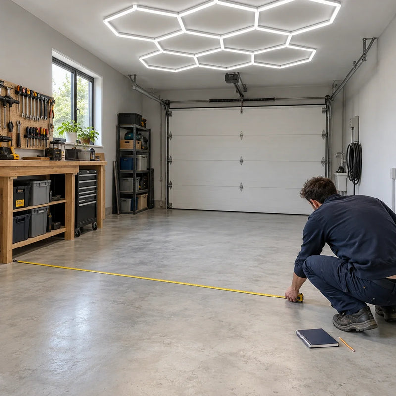 Comment mesurer la surface de son garage pour un éclairage LED hexagonal