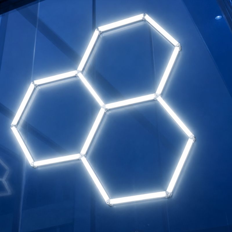 Éclairage plafond LED 3 Hexagones GSX™ - 130W - 6500K - 3 configurations possibles