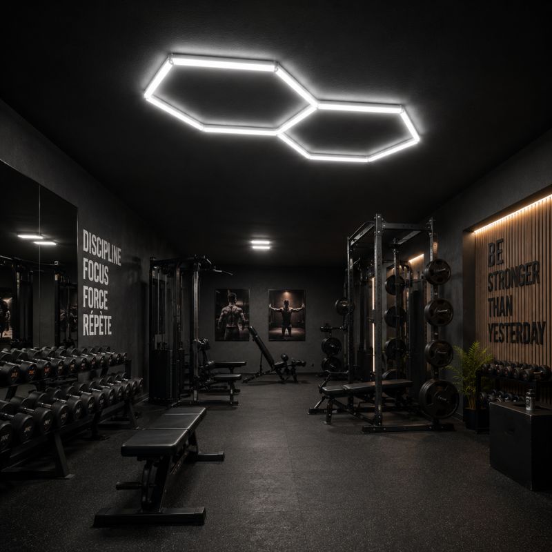 Éclairage plafond LED 2 Hexagones GSX™ - 1,70 × 0,90 m - 72W - 6500K