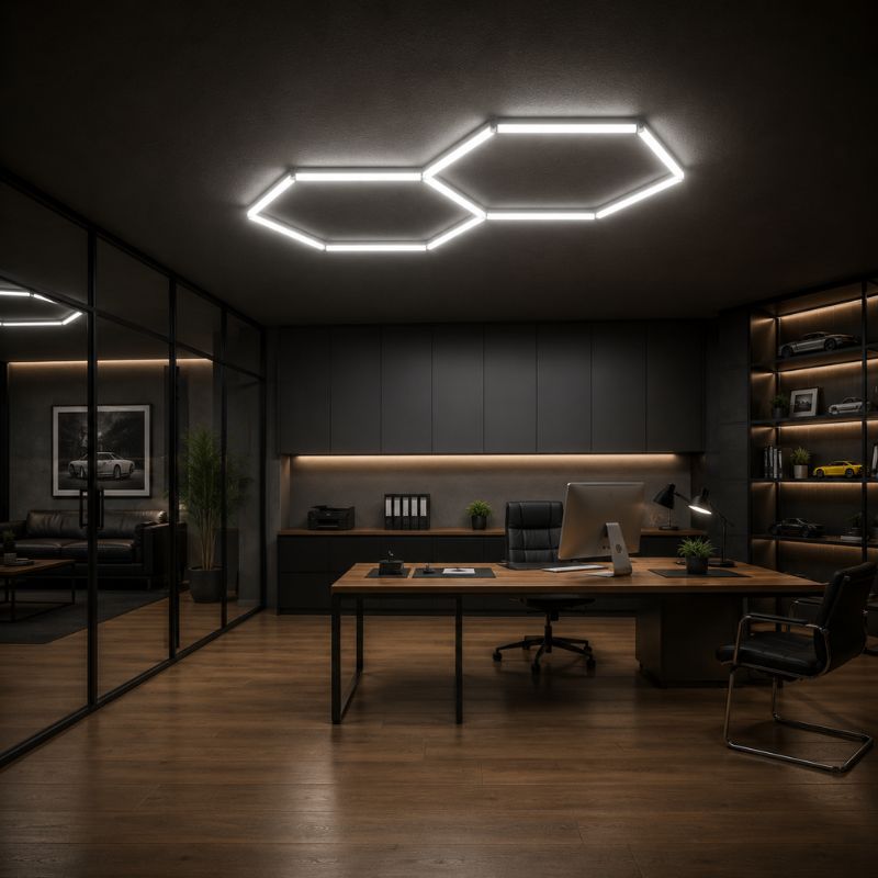 Éclairage plafond LED 2 Hexagones GSX™ - 1,70 × 0,90 m - 72W - 6500K