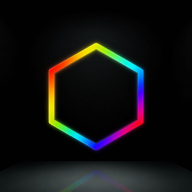 Éclairage LED 1 Hexagone RGBW - 0,93 m x 0,84 m