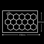 LED Ceiling Lighting 15 Hexagons with Hexeli™ Frame – 4.78 × 2.41 m – 552W – 6500K