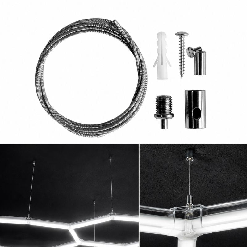 Kit 15 Câbles de Suspension Réglable en acier Inoxydable 1 m