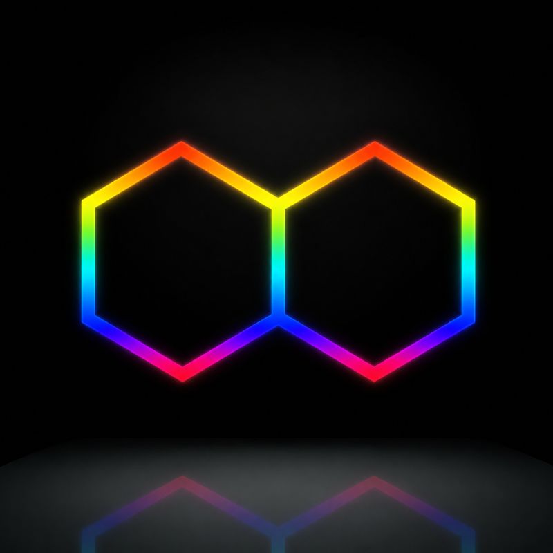 Éclairage LED 2 Hexagones RGBW - 1,68 m x 0,93 m