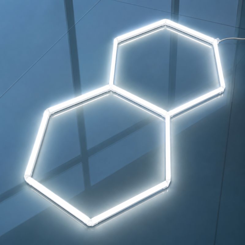 Éclairage plafond LED 2 Hexagones GSX™ - 1,70 × 0,90 m - 72W - 6500K