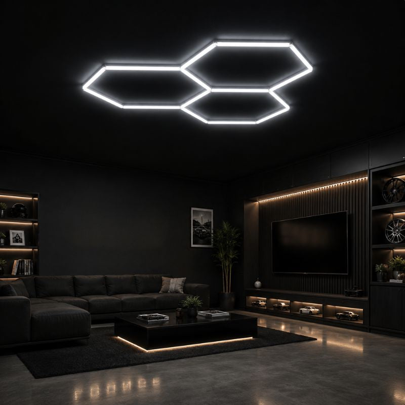 Éclairage plafond LED 3 Hexagones GSX™ - 130W - 6500K - 3 configurations possibles
