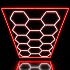 Éclairage plafond LED 14 Hexagones Hexeli™ - 2,40 m x 4,80 m – 550W blanc 6500K – cadre au choix