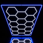 Éclairage plafond LED 14 Hexagones Hexeli™ - 2,40 m x 4,80 m – 550W blanc 6500K – cadre au choix