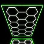 Éclairage plafond LED 14 Hexagones Hexeli™ - 2,40 m x 4,80 m – 550W blanc 6500K – cadre au choix