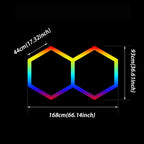 Plafonnier LED hexagonal RGBW 2 modules - dimensions 168 x 93 cm