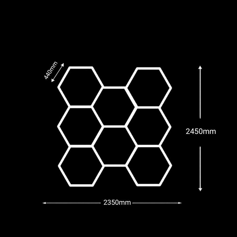 Éclairage plafond LED 8 Hexagones GSX™ – 2,35 × 2,45 m – 6500K