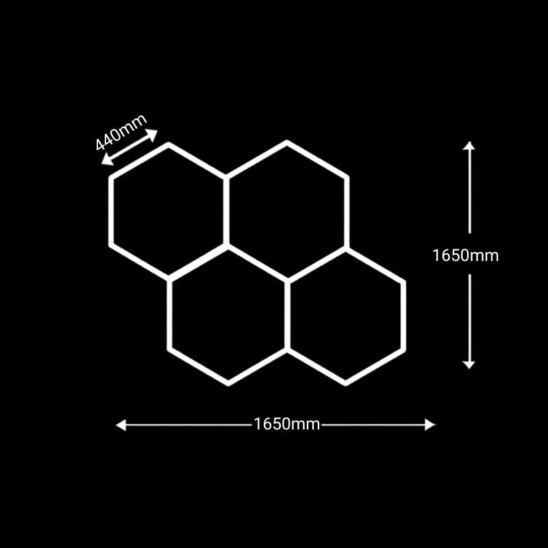 Éclairage plafond LED 4 Hexagones GSX™ – 1,65 × 1,65 m – 6500K