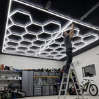 Hexeli™ 14-Hexagon LED Ceiling Light - 2.40m x 4.80m – 550W 6500K White – Frame Optional