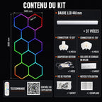 Hexagonal RGB LED Honeycomb Ceiling Light 8 Modules 1.68 m x 3.68 m – Connected RGB