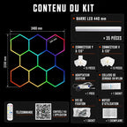Hexeli™ RGB Honeycomb Hexagonal LED Ceiling Light, 8 Modules - 2.48 m x 2.33 m – Connected RGB