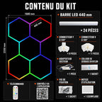Hexeli™ RGB Honeycomb LED Hexagonal Ceiling Light - 5 Modules - 1.68m x 2.33m – Connected RGB