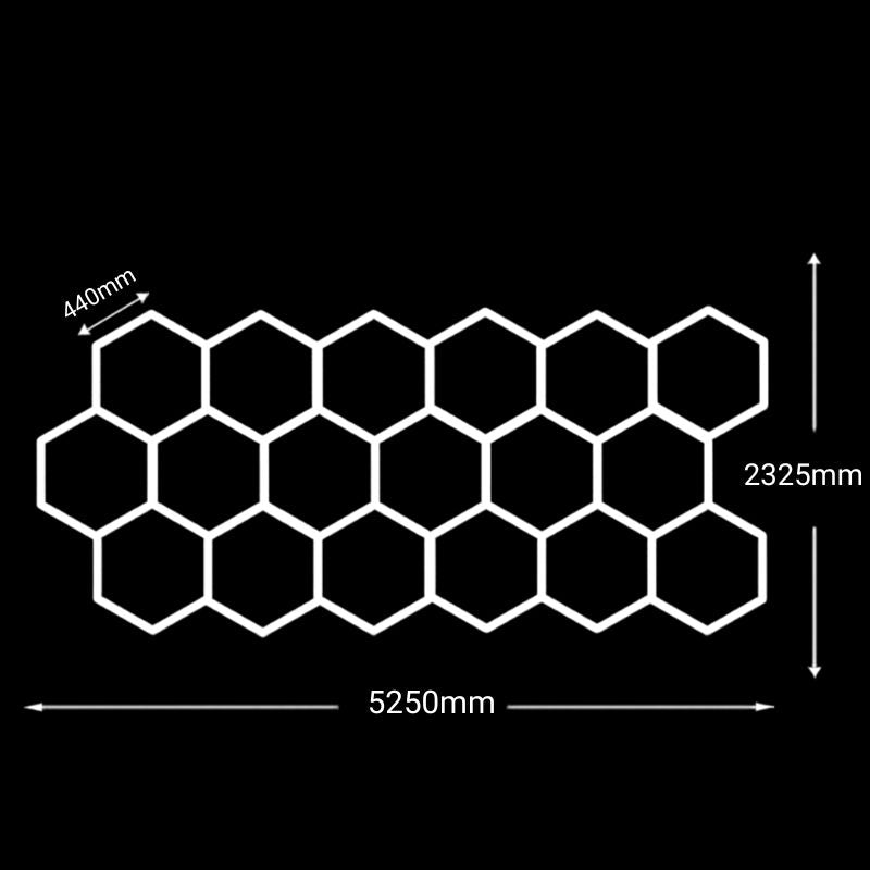 Hexeli™ 18-Hexagon LED Ceiling Lighting – 5.25 × 2.32 m – 6500K