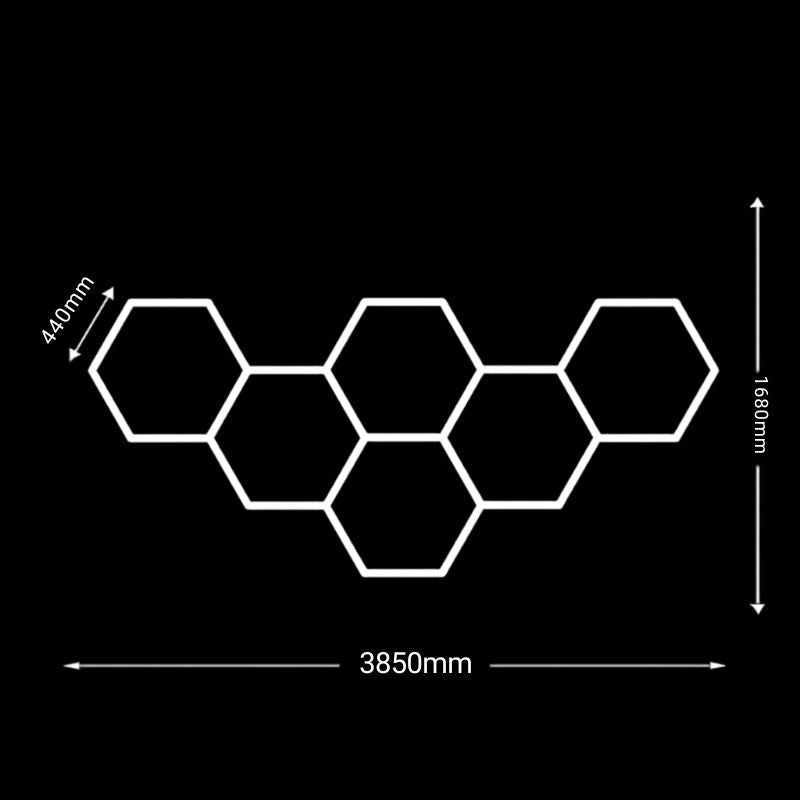 Hexeli™ 6 Hexagon LED Ceiling Light – 3.85 × 1.68 m – 6500K