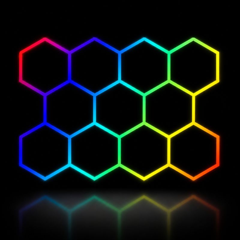 Éclairage LED 11 Hexagones RGBW - 3,36 m x 2,30 m