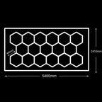 17 Hexagon LED Ceiling Light with Hexeli™ Frame – 5.40 × 2.41 m – 6500K