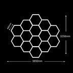 14-Hexagon Hexeli™ LED Ceiling Light – 3.85 × 3.25 m – 6500K