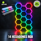 Plafonnier LED Hexagonal RGB Nid d'Abeille 14 Modules 2,33 m x 4,08 m – RGB connecté