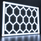 Hexagon LED Garage Lights – 14-Hexagon Kit with Frame – 7.9 × 15.7 ft – 672 W