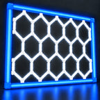 Hexagon LED Garage Lights – 14-Hexagon Kit with Frame – 7.9 × 15.7 ft – 672 W