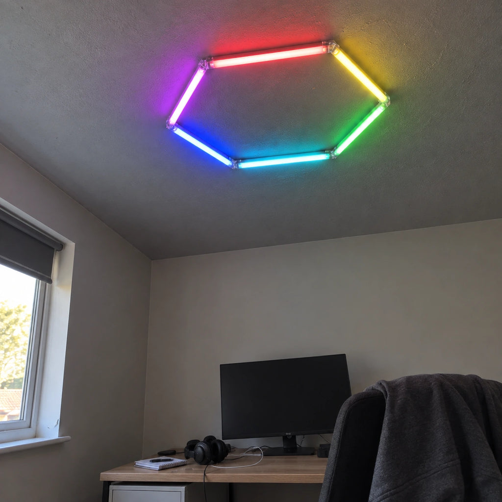 Éclairage LED 1 Hexagone RGB - 0,93 m x 0,84 m