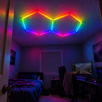 Éclairage LED 2 Hexagones RGB - 1,68 m x 0,93 m