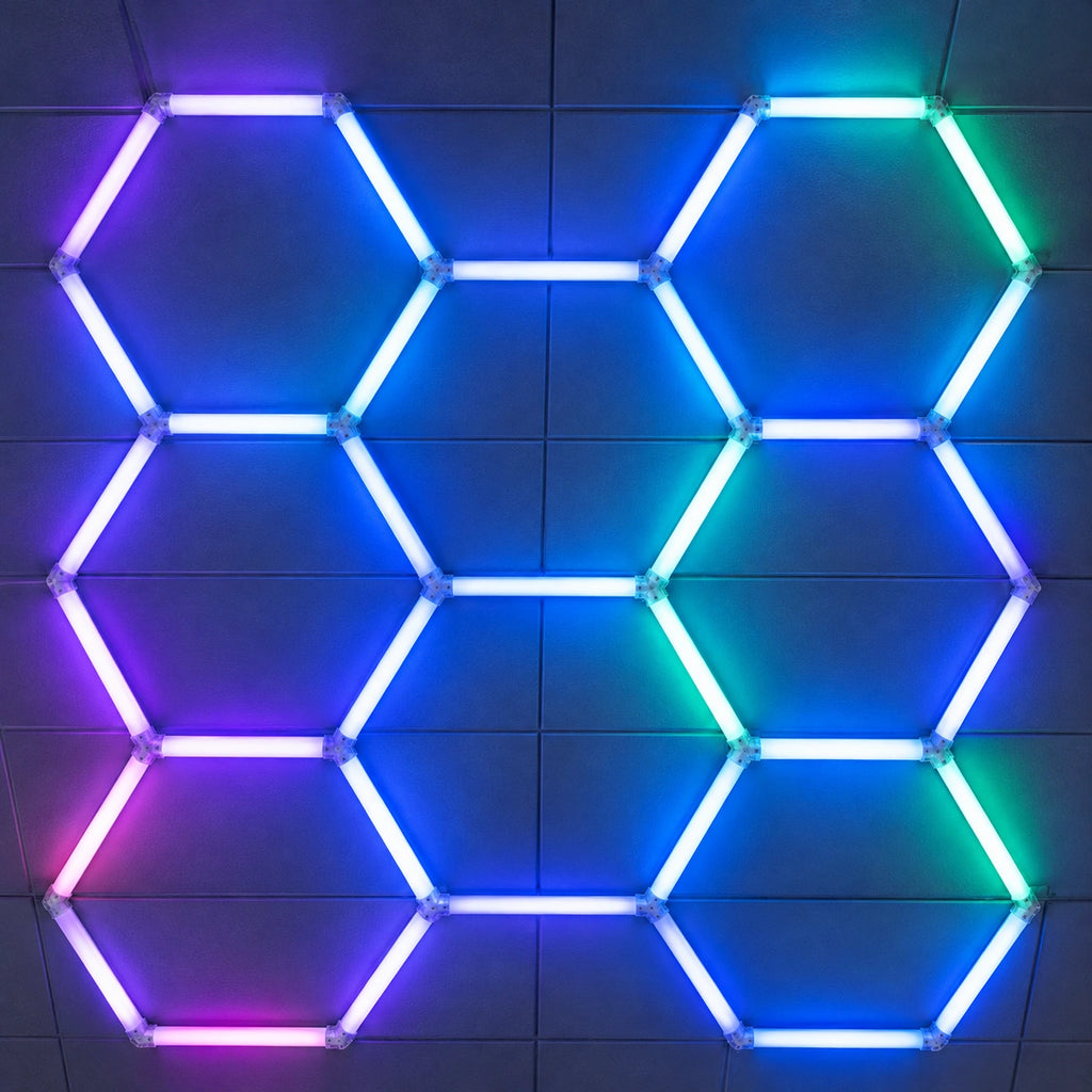 Éclairage LED 8 Hexagones RGB - 2,30 m x 2,52 m