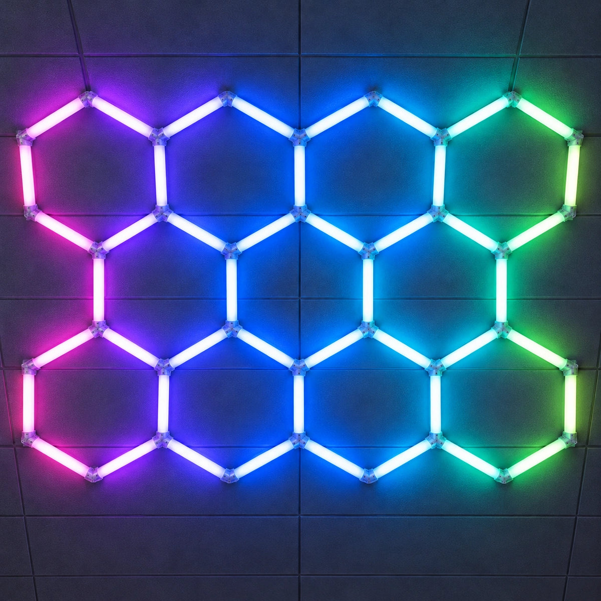 Éclairage LED 11 Hexagones RGB - 3,36 m x 2,30 m