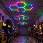 Éclairage LED 4 Hexagones RGB en losange - 2,44 m x 1,71 m