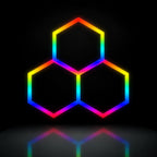 Plafonnier LED Hexagonal RGB Nid d'Abeille 3 Modules Hexeli™ 1,68 m x 1,66 m – RGB connecté