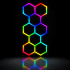 Plafonnier LED Hexagonal RGB Nid d'Abeille 8 Modules 1,68 m x 3,68 m – RGB connecté