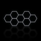 Éclairage LED hexagonal nid d'abeille 7 modules en bande longue 3,90 x 1,70 m, blanc dimmable ou 3 couleurs, garage et atelier