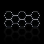 Éclairage LED hexagonal nid d'abeille 8 modules en bande large 3,90 x 1,70 m, blanc dimmable ou 3 couleurs, garage et atelier