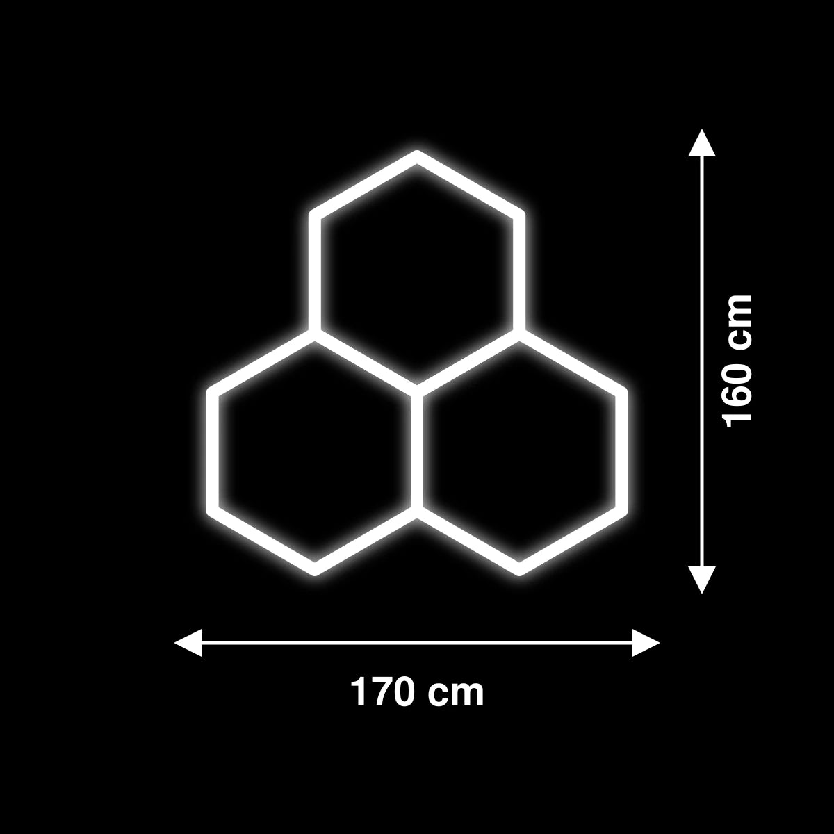 Hexeli™ 3-Hexagon LED Ceiling Light - 130W - 6500K - 3 Possible Configurations