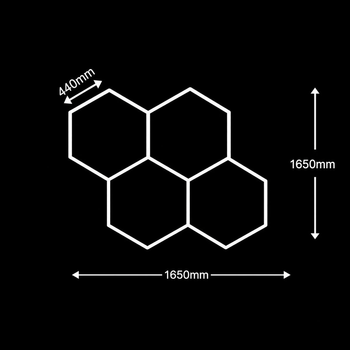 LED Ceiling Lighting 4 Hexagons Hexeli™ – 1.65 × 1.65 m – 6500K