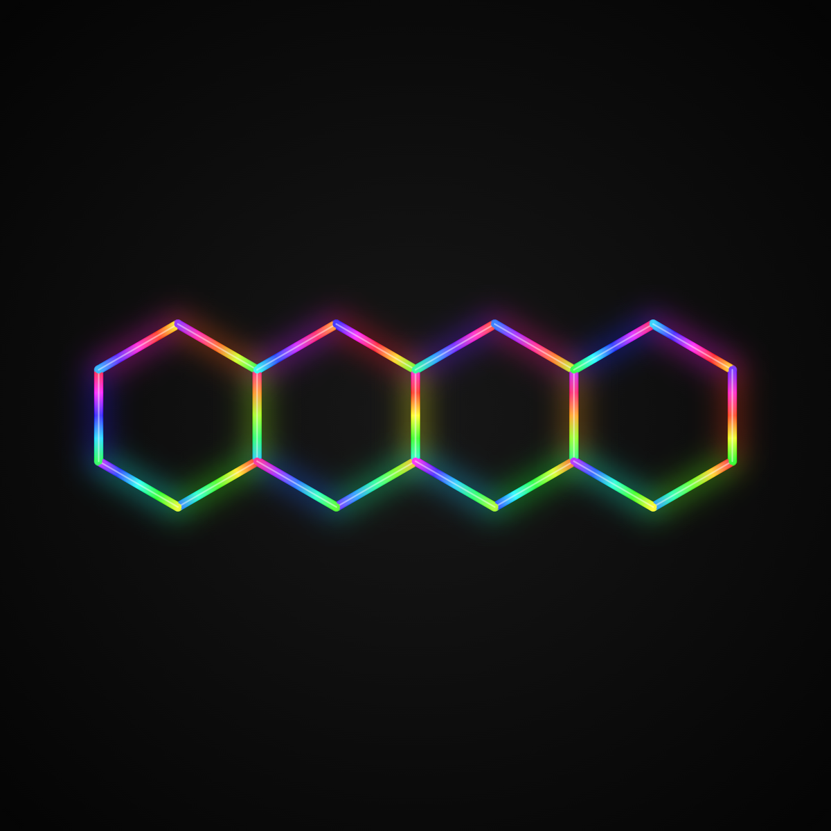 Kit LED 4 hexagones RGB en ligne Hexeli