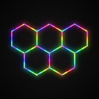 Kit LED 5 hexagones RGB en grappe Hexeli