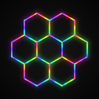 Kit LED 7 hexagones RGB en rosace Hexeli